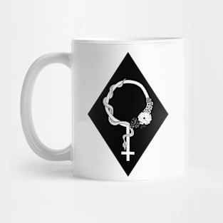 Feminine Symbol on black diamond Mug